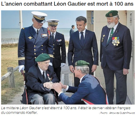 Pays de Lorient. L’ancien combattant Léon Gautier est mort à l’âge de 100 ans